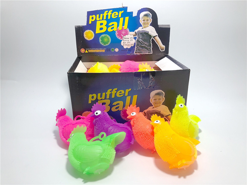 Flash Cock Puffer Ball Squeeze Toy 30pcs