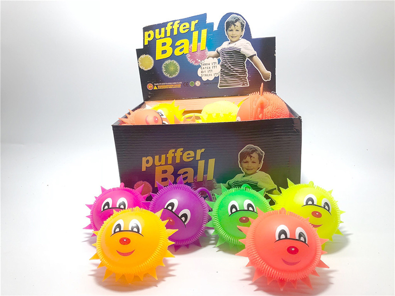 Flash Sunflower Puffer Ball Squeeze Toy 24pcs
