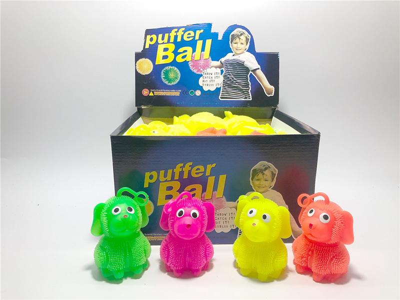 Flash Dog Puffer Ball Squeeze Toy 30pcs