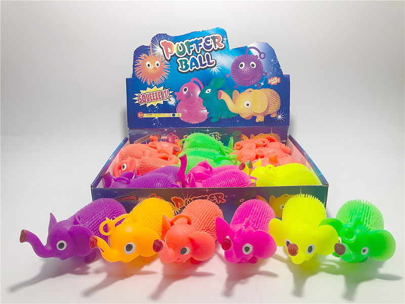 Flash Elephant Puffer Ball Squeeze Toy 15pcs