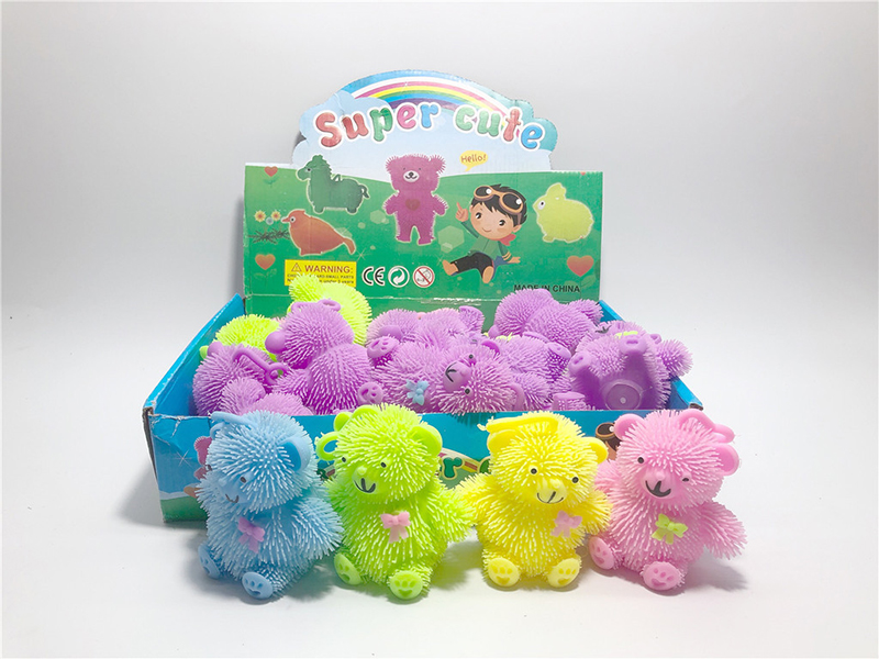 Flash Little Bear Puffer Ball Squeeze Toy 24pcs