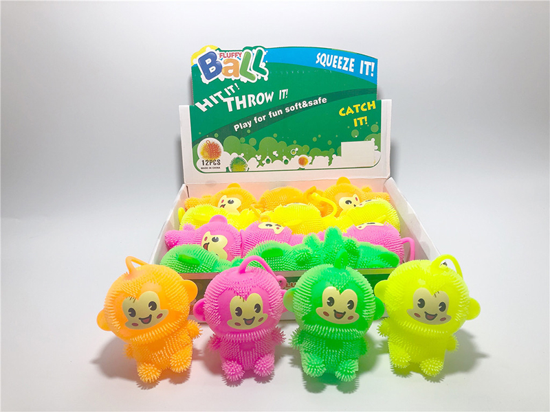 Flash Monkey Puffer Ball Squeeze Toy 12pcs