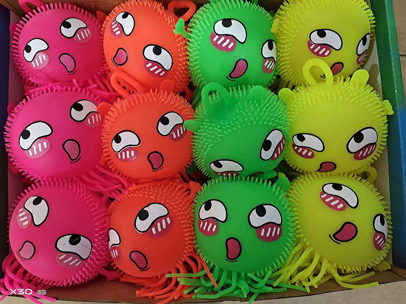 Flash Octopus Puffer Ball Squeeze Toy 12pcs