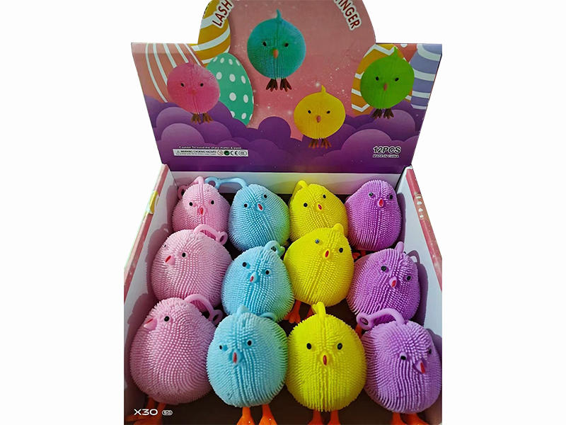 Chicken Puffer Ball Squeeze Toy 12pcs