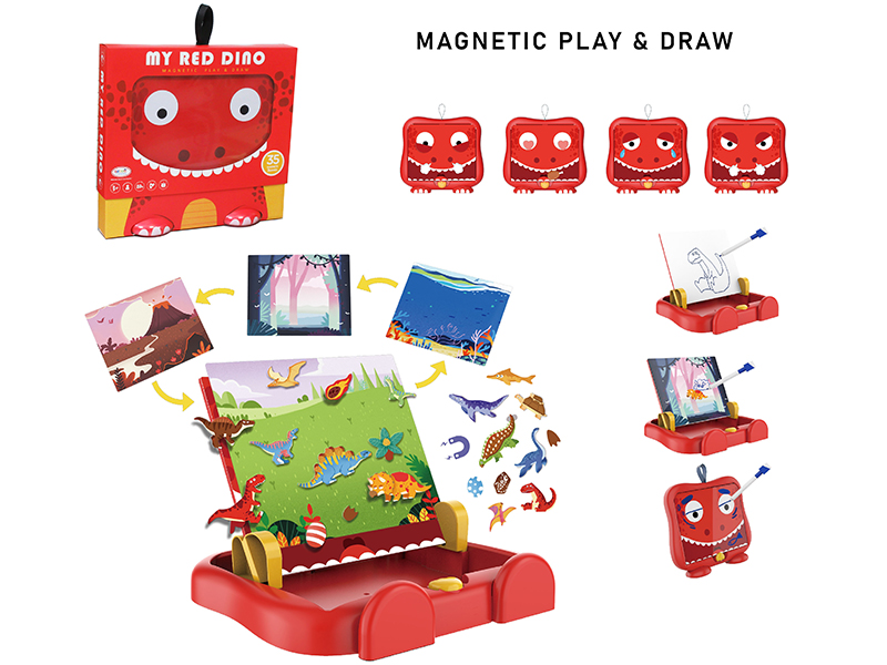 Dinosaur Scene Learning Box (Large,Magnetic Play&Draw)