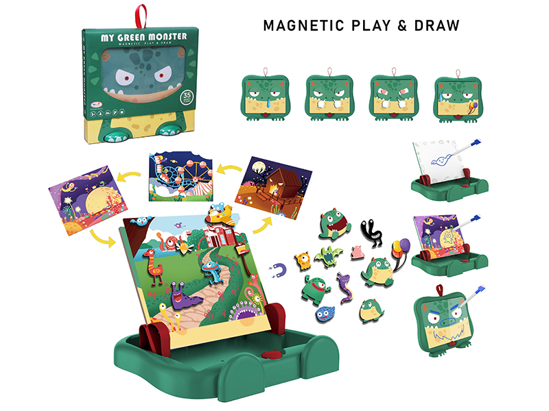 Little Monster Scene Learning Box (Large,Magnetic Play&Draw)