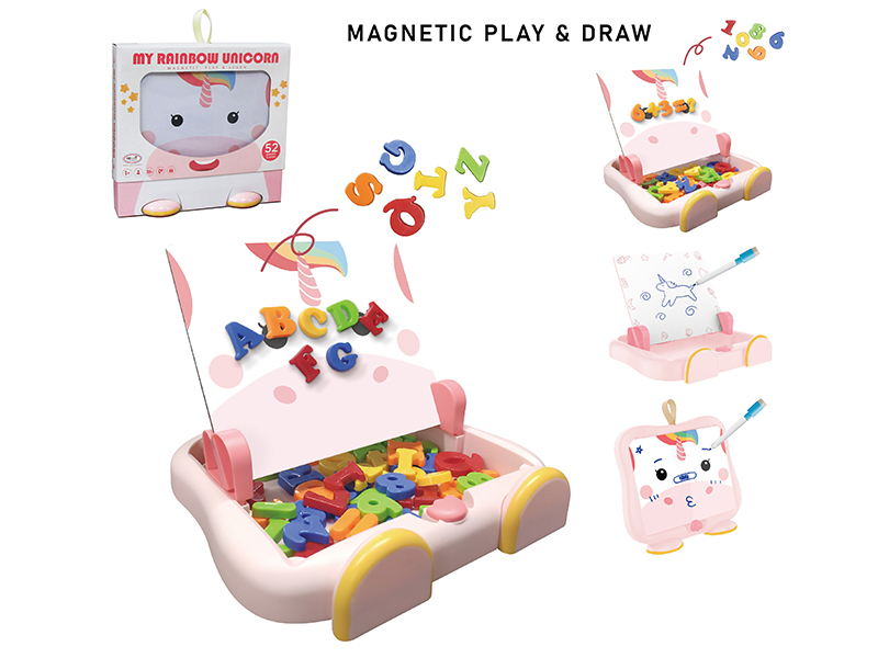 Unicorn Scene Learning Box With Alphabet, Numbers(Large,Magnetic Play&Draw)