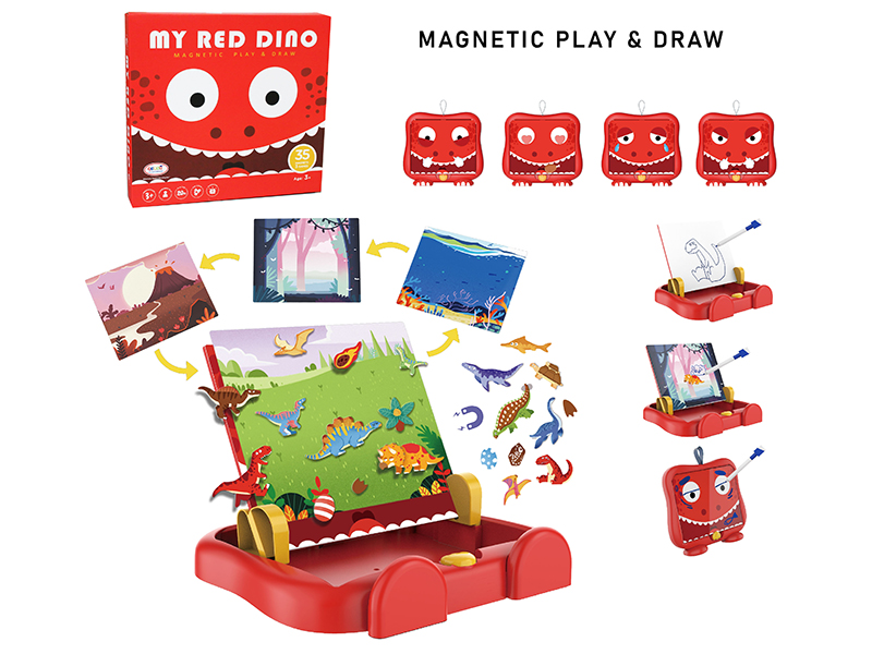 Dinosaur Scene Learning Box (Large,Magnetic Play&Draw)