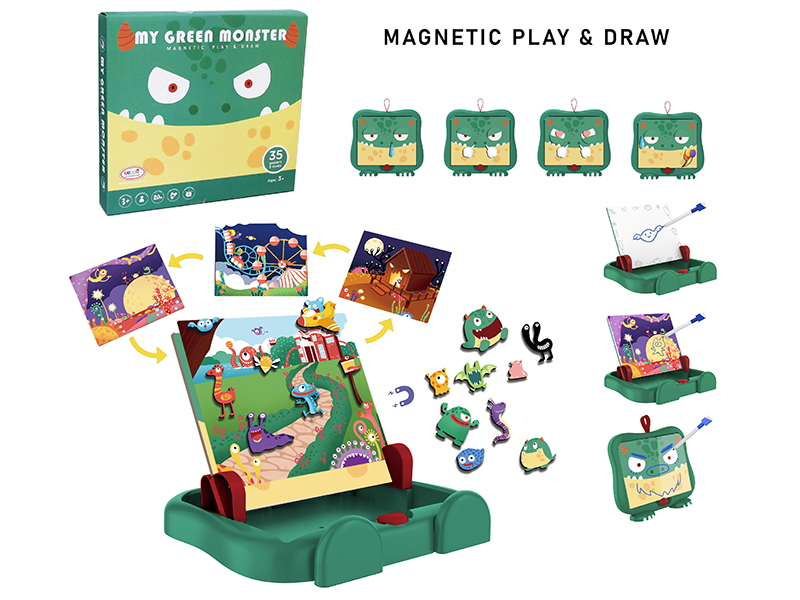 Little Monster Scene Learning Box (Large,Magnetic Play&Draw)