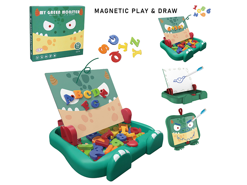 Little Monster Scene Learning Box With Alphabet, Numbers(Large,Magnetic Play&Draw)