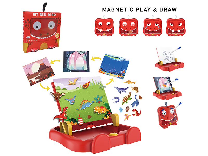 Dinosaur Scene Learning Box (Small,Magnetic Play&Draw)