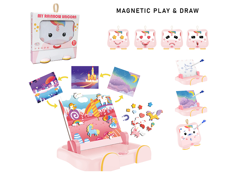 Unicorn Scene Learning Box (Small,Magnetic Play&Draw)