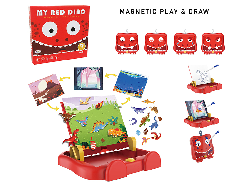 Dinosaur Scene Learning Box (Small,Magnetic Play&Draw)
