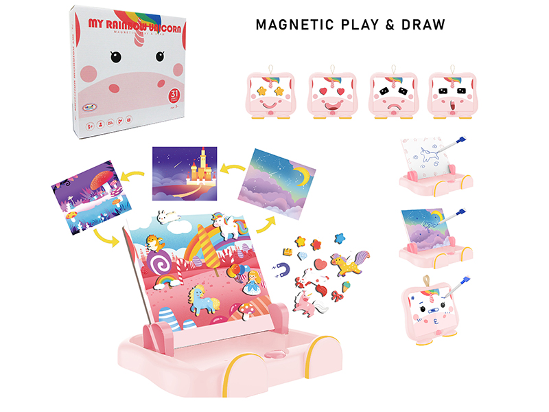 Unicorn Scene Learning Box (Small,Magnetic Play&Draw)