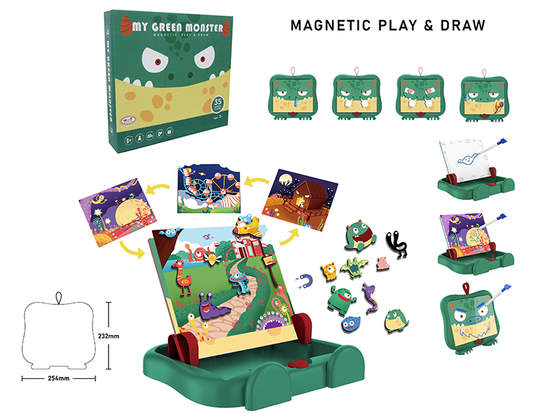 Little Monster Scene Learning Box (Small,Magnetic Play&Draw)