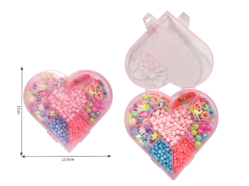 DIY Beads Box(Pink Heart-Shaped Box)