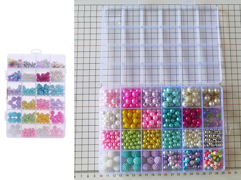 24 Lattice DIY Beads Box(Imitation Pearl Series)