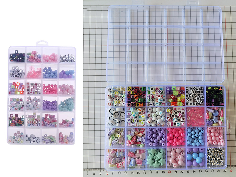 24 Lattice DIY Beads Box(Russian Alphabet Bead Series)