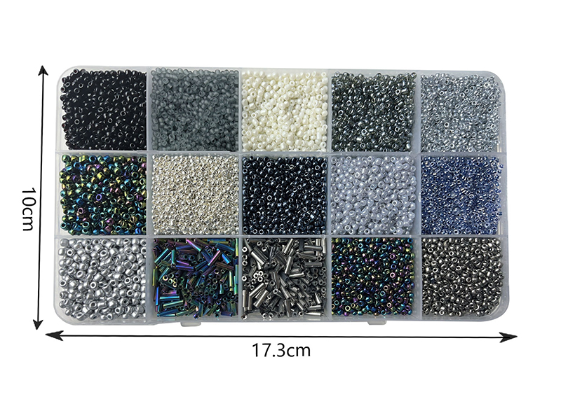15 Lattice DIY Beads Box(Grey Series)
