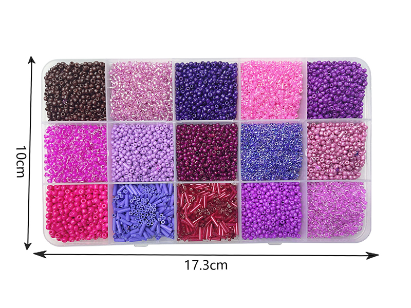 16 Lattice DIY Beads Box(Rose Red Series)