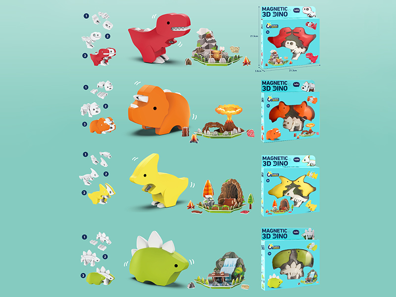 Scene + Magnetic 3D Dinosaur