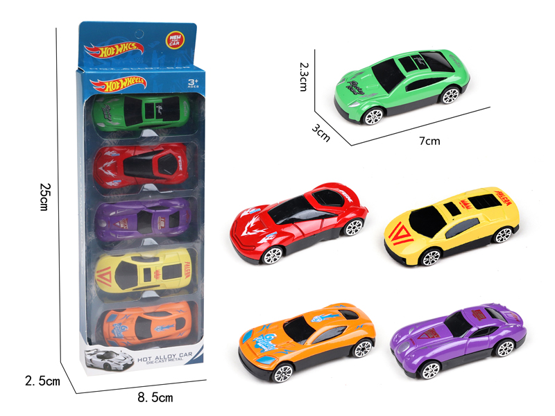 5Pcs Slide Alloy Supercar
