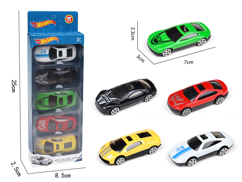 5Pcs Slide Alloy Sports Car