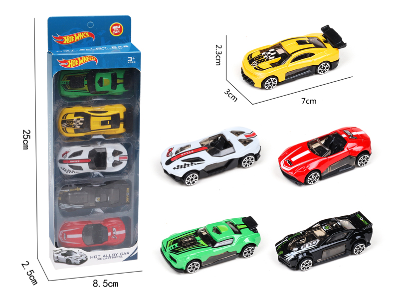 5Pcs Slide Alloy Racing Car