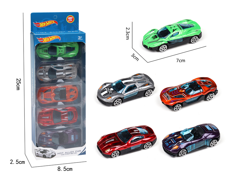 5Pcs Slide Alloy Racing Car