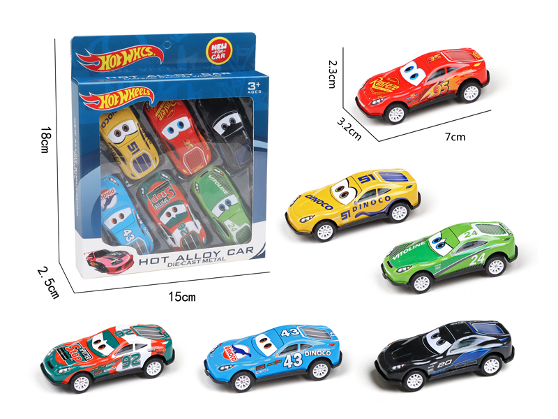 6Pcs Pull Back Iron Car (Auto Story)