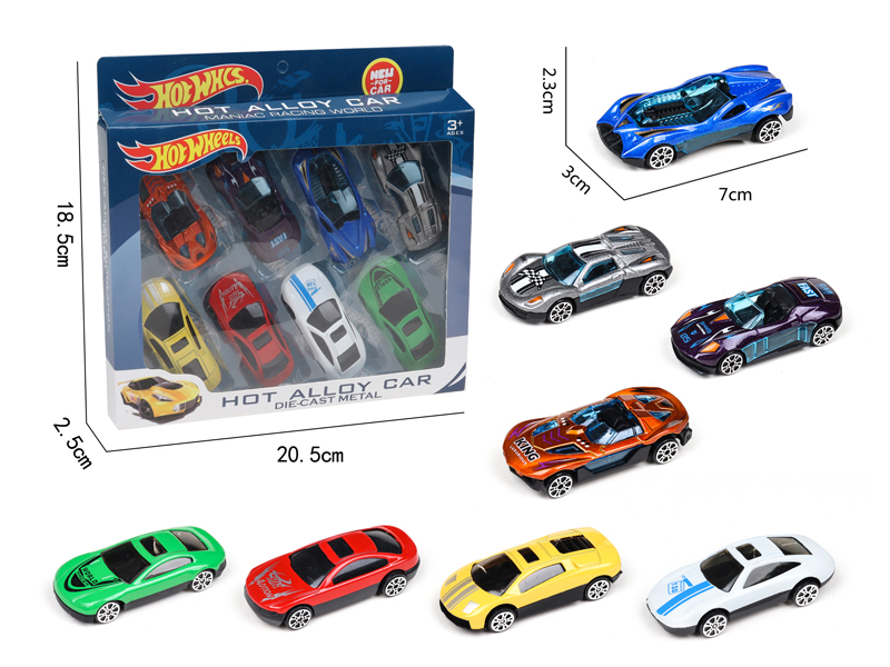 8Pcs Slide Alloy Sports Car