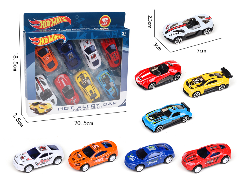 8Pcs Slide Alloy Racing Car