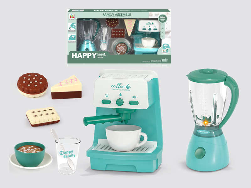 B/O Juice Maker With Light, Coffee Maker, Dessert Set