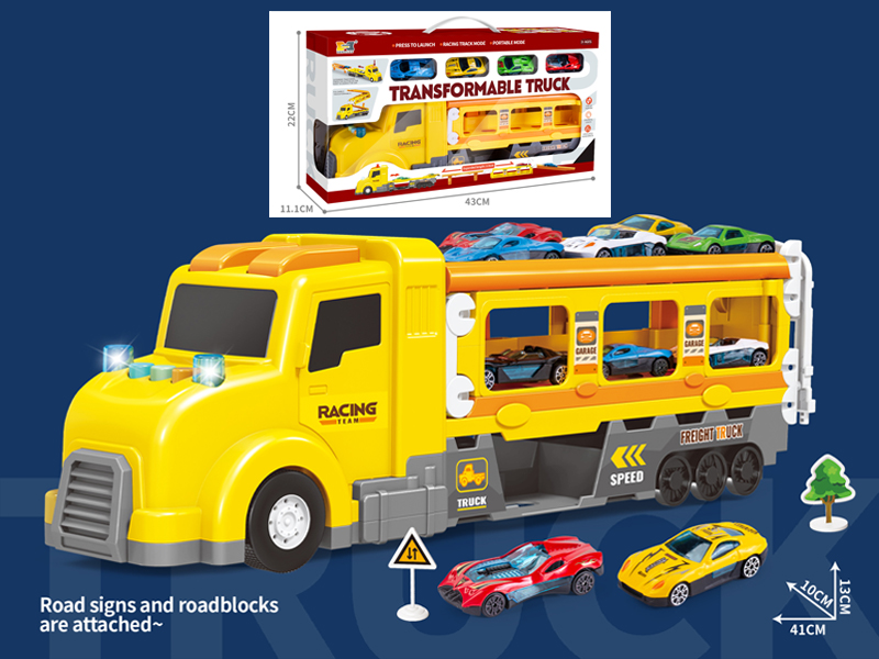 Friction American Long Head Deformed Folding Trailer Ejection Track - With Sound And Light - Yellow