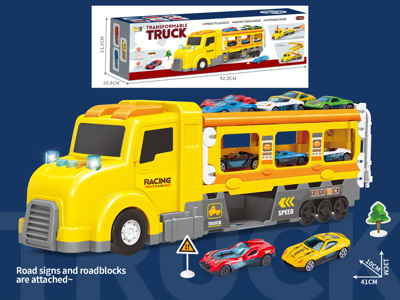 Friction American Long Head Deformed Folding Trailer Ejection Track - With Sound And Light - Yellow