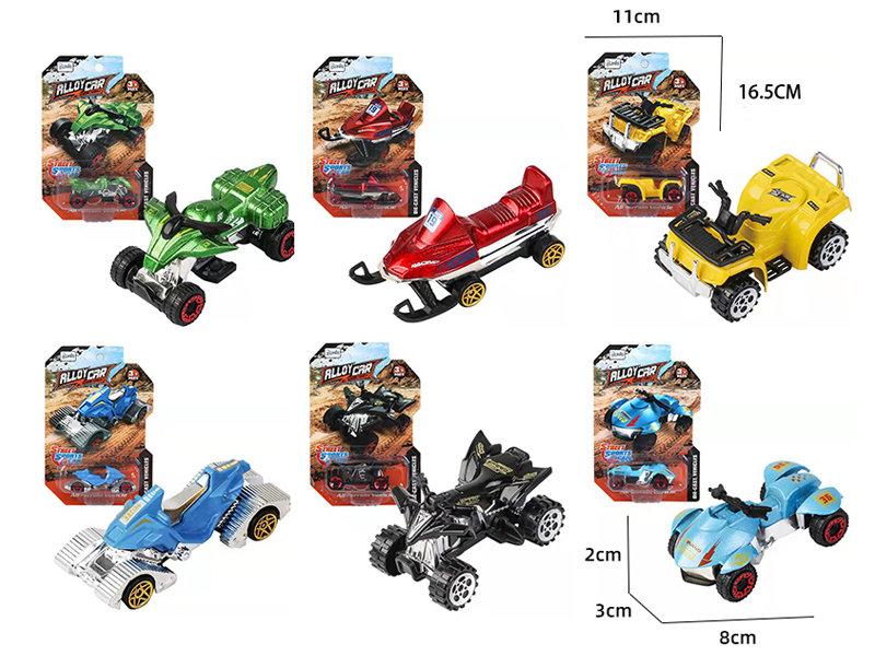 1:64 Friction Slide Alloy Beach Motorcycle