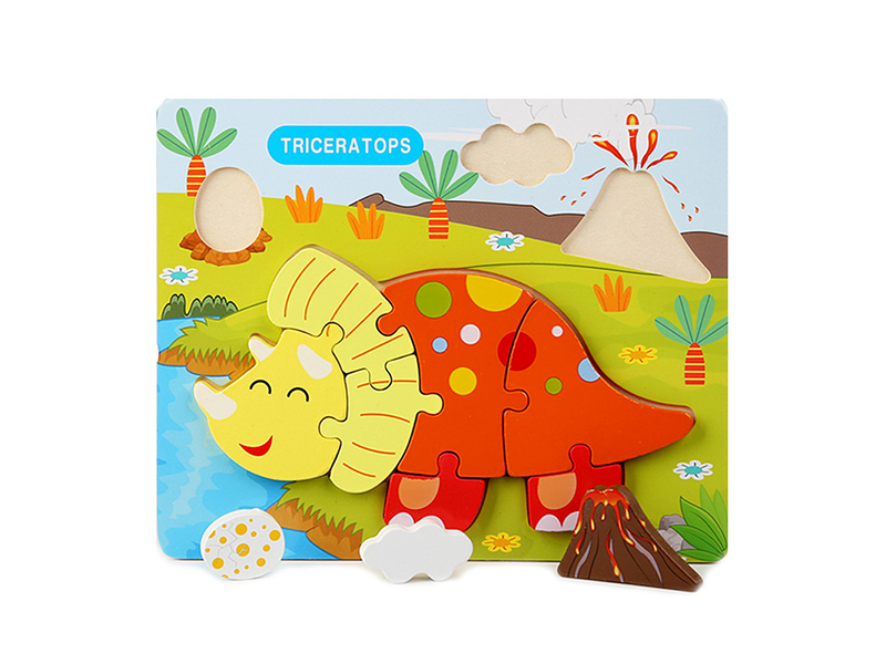 Wooden Tridimensional Puzzle Of Triceratops