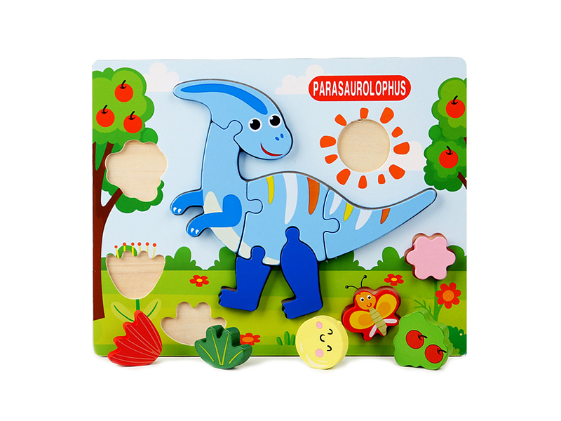 Wooden Tridimensional Puzzle Of Parasaurolophus