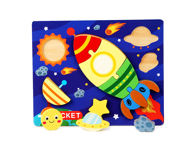 Wooden Tridimensional Puzzle Of Rocket