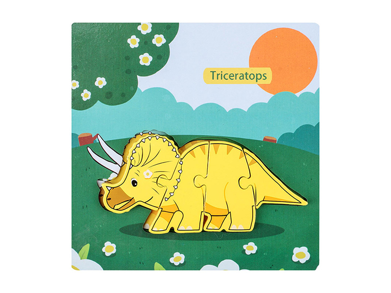 Wooden Tridimensional Puzzle Of Triceratops