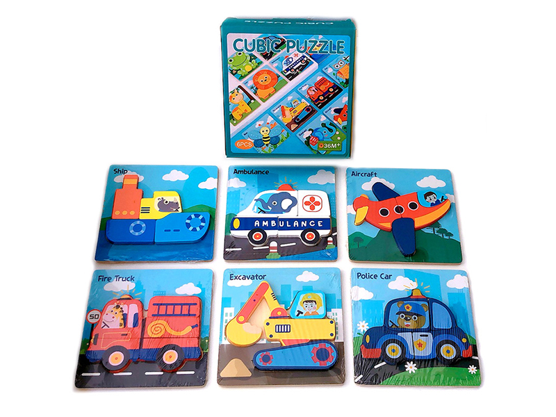 Wooden Tridimensional Puzzle Of Traffic