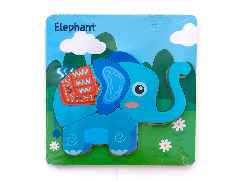 Elephant Wood Cartoon 3D Puzzle