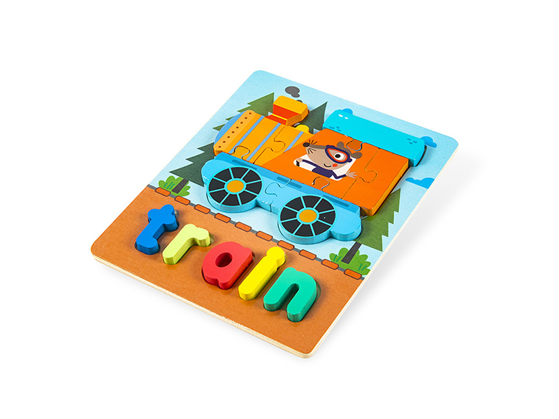 Wooden 3D Puzzle Of Train English Words