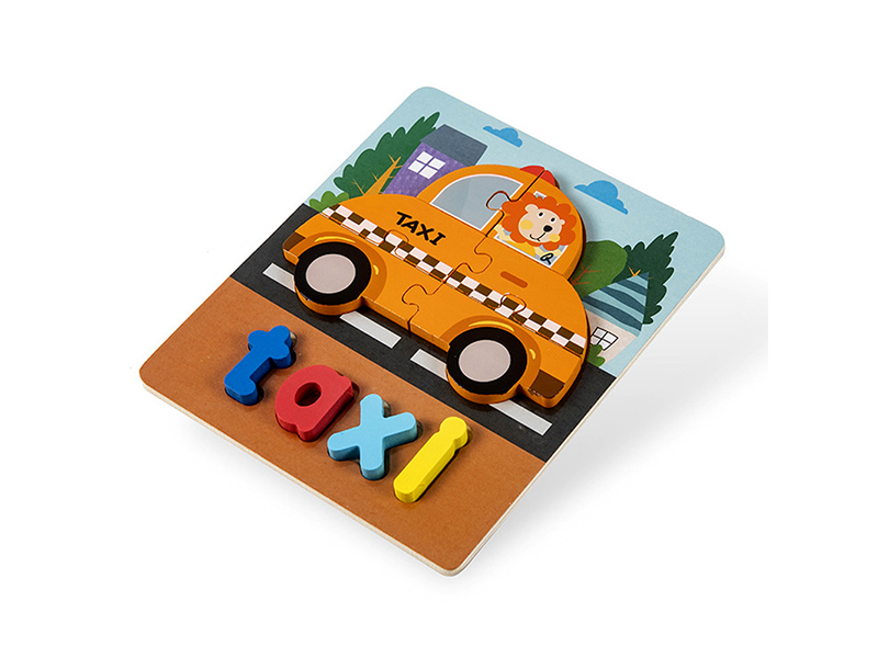 Wooden 3D Puzzle Of Taxi English Words