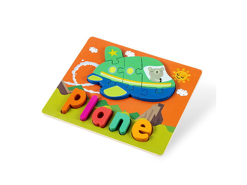 Wooden 3D Puzzle Of Aircraft English Words
