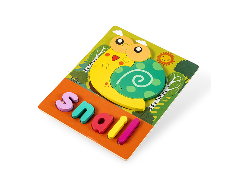 Wooden 3D Puzzle Of Snail English Words