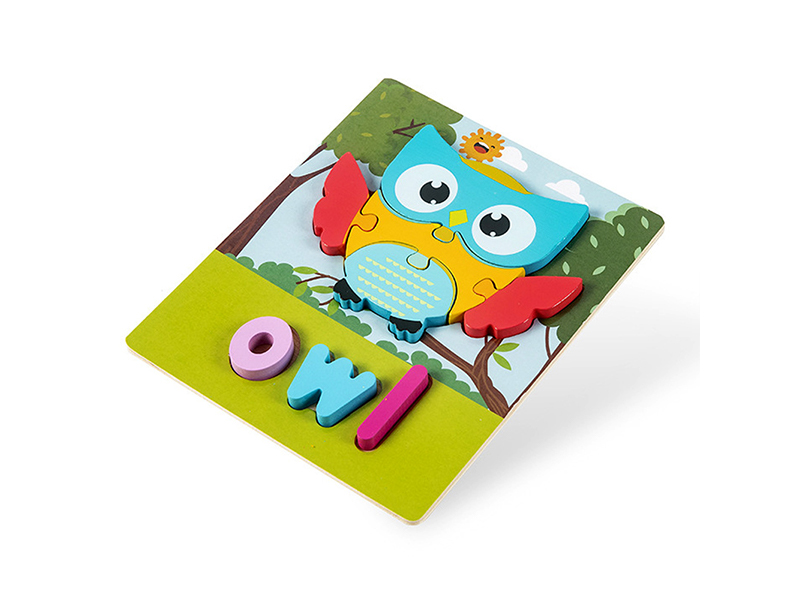 Wooden 3D Puzzle Of Owl English Words