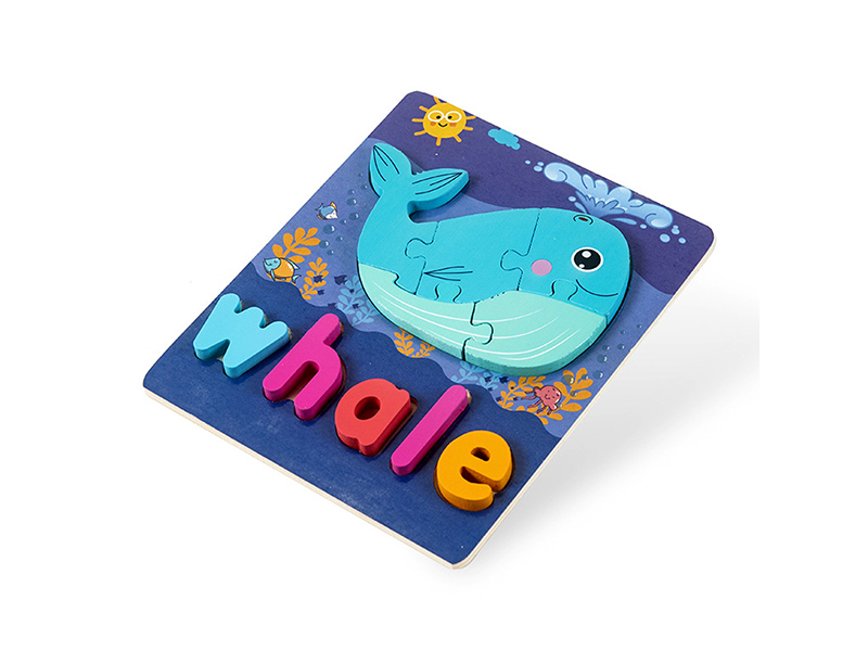 Wooden 3D Puzzle Of Whale English Words