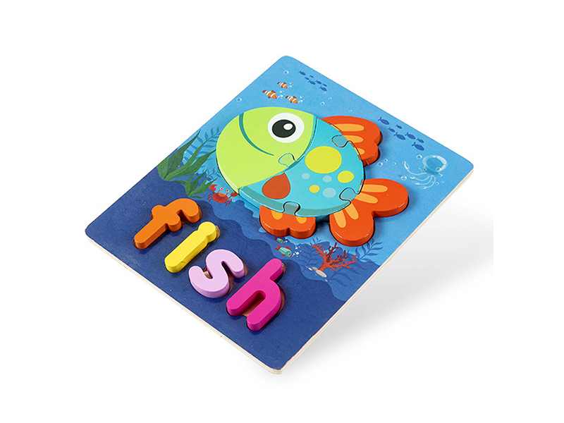 Wooden 3D Puzzle Of Small Fish English Words