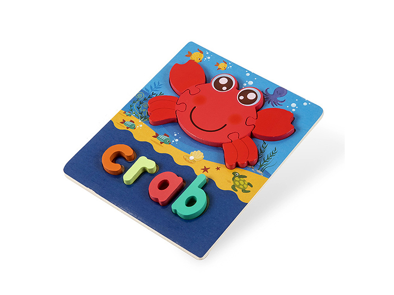 Wooden 3D Puzzle Of Crab English Words